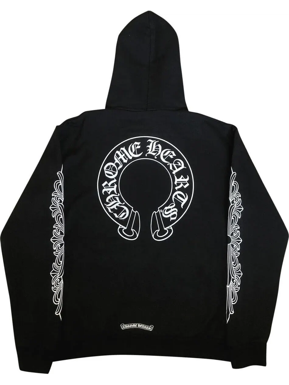 Худи Chrome Hearts Horseshoe Floral — изображение 2 из 2, черный