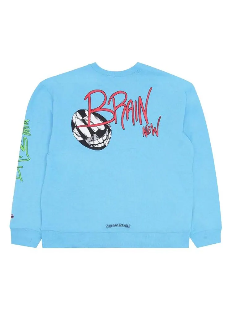 Толстовка Chrome Hearts x Matty Boy Brain New Crewneck Sweatshirt Blue — изображение 2 из 2, синий