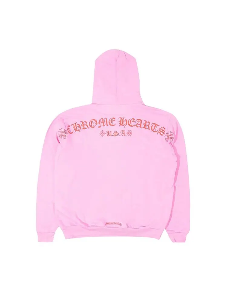 Худи Chrome Hearts T-Bar Logo — изображение 2 из 3, розовый/красный