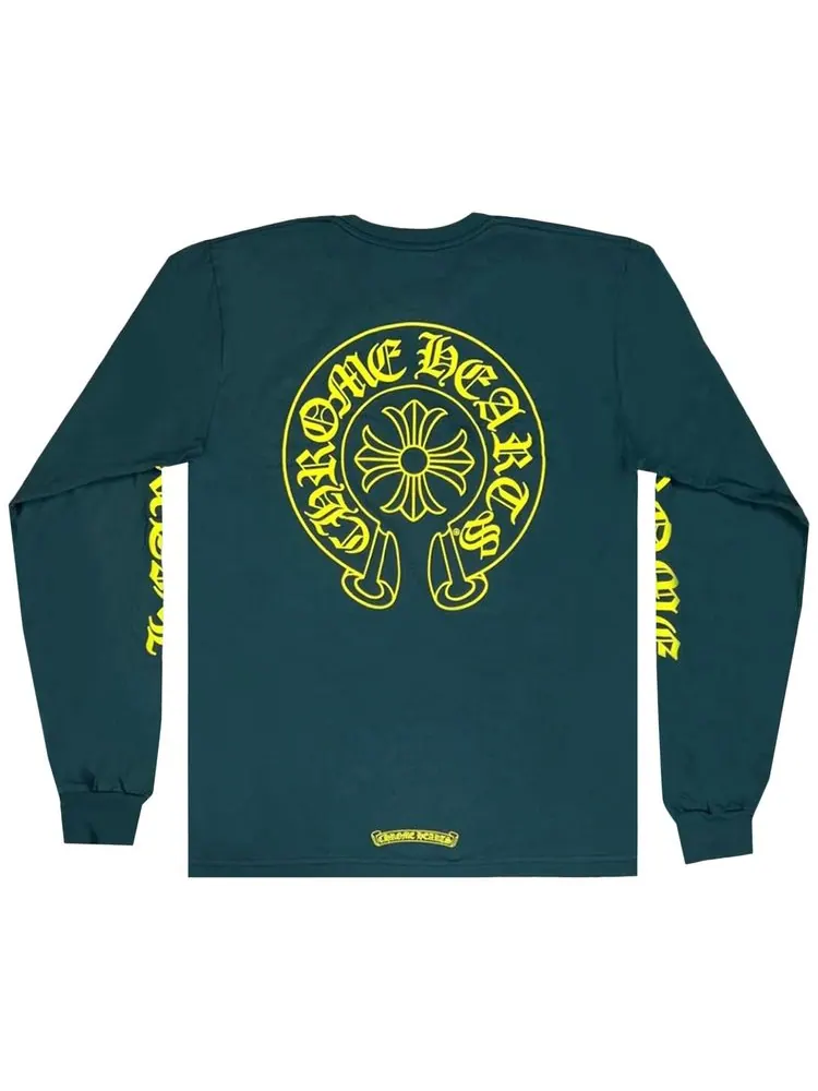 Лонгслив Chrome Hearts Horseshoe Long-Sleeve 'Green/Yellow' — изображение 2 из 2, зеленый/желтый