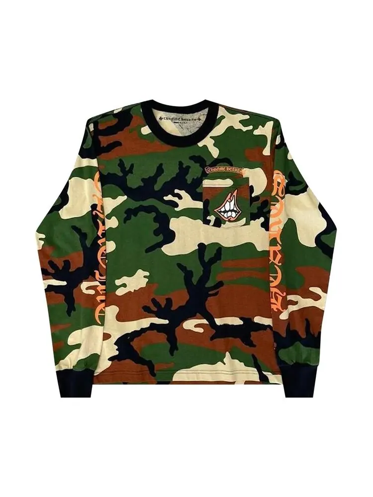 Футболка Chrome Hearts Matty Boy Caution Long-Sleeve T-Shirt Camo