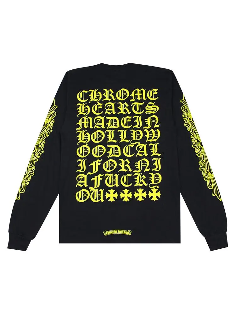 Футболка Chrome Hearts Made In Hollywood Pocket Long-Sleeve T-Shirt — изображение 2 из 2, черный/желтый