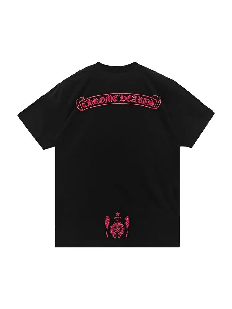 Футболка Chrome Hearts Foti Logo Short-Sleeve T-Shirt — изображение 2 из 2, черный/розовый