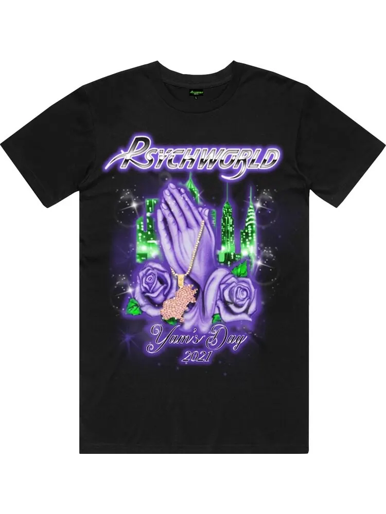 Футболка Psychworld x Yams Day 2021 Praying Hands T-Shirt 'Black' — черный