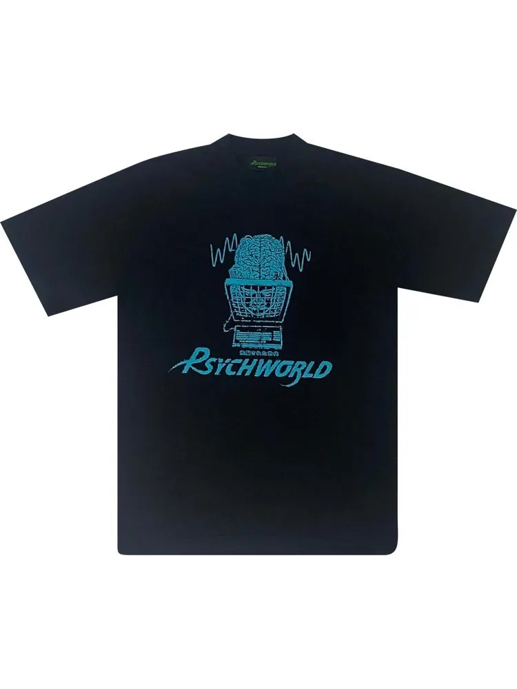 Футболка Psychworld Digital Tee 'Black/Blue' — изображение 1 из 2, черный