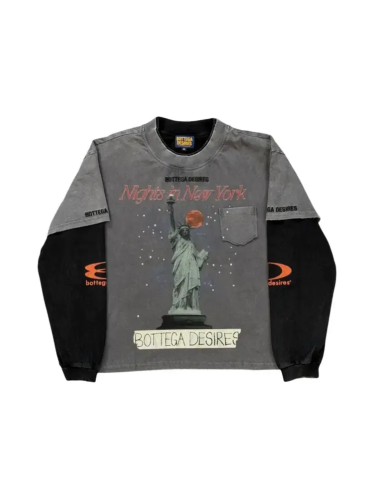 Лонгслив многослойный Bottega Desires Nights In NY — изображение 1 из 2, черный