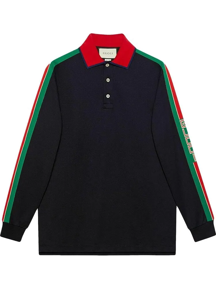 Поло Gucci Long-Sleeve Logo Polo