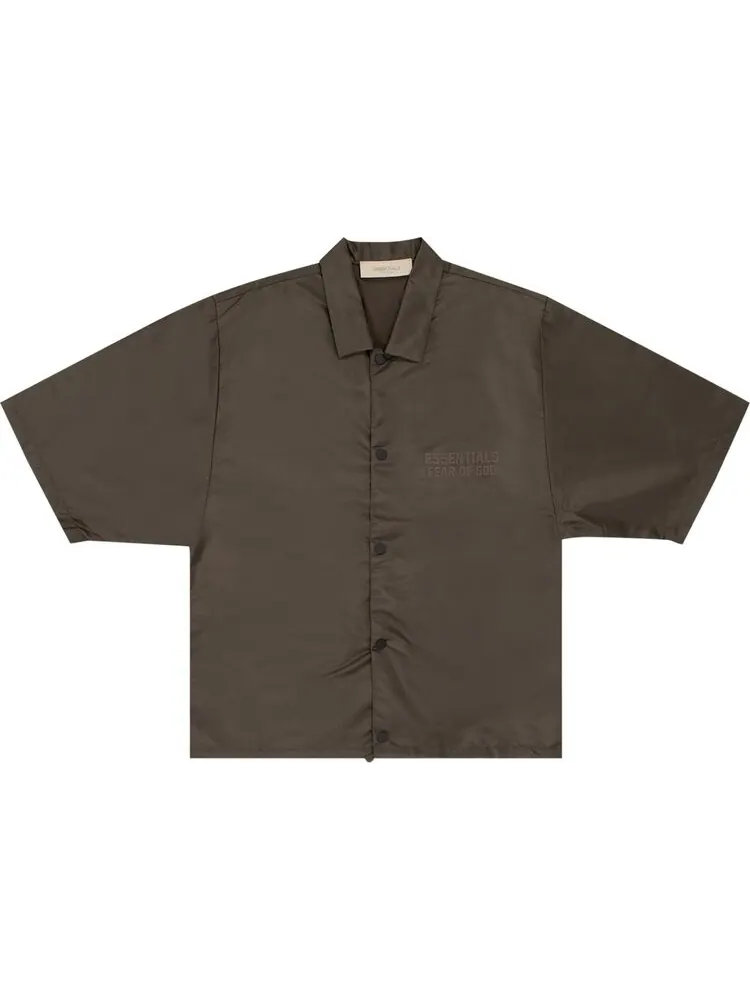 Рубашка Fear of God Essentials Short-Sleeve Nylon Shirt 'Off Black' — изображение 1 из 1, черный