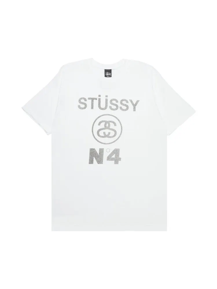 Футболка Stussy N°4 'White' — изображение 1 из 3, белый