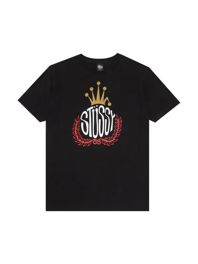 Футболка Stussy Crown Wreath 'Black' — изображение 1 из 3, черный