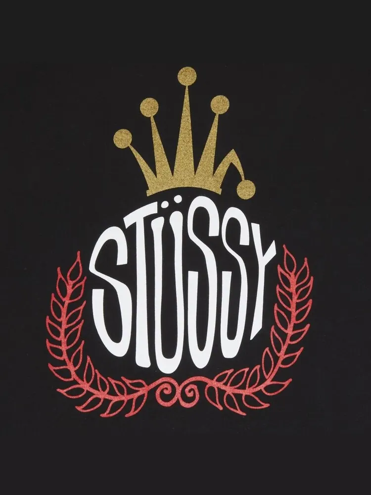 Футболка Stussy Crown Wreath 'Black' — изображение 3 из 3, черный