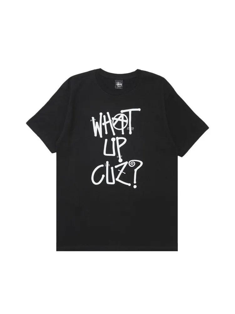 Футболка Stussy What Up Cuz? 'Black' — изображение 1 из 3, черный