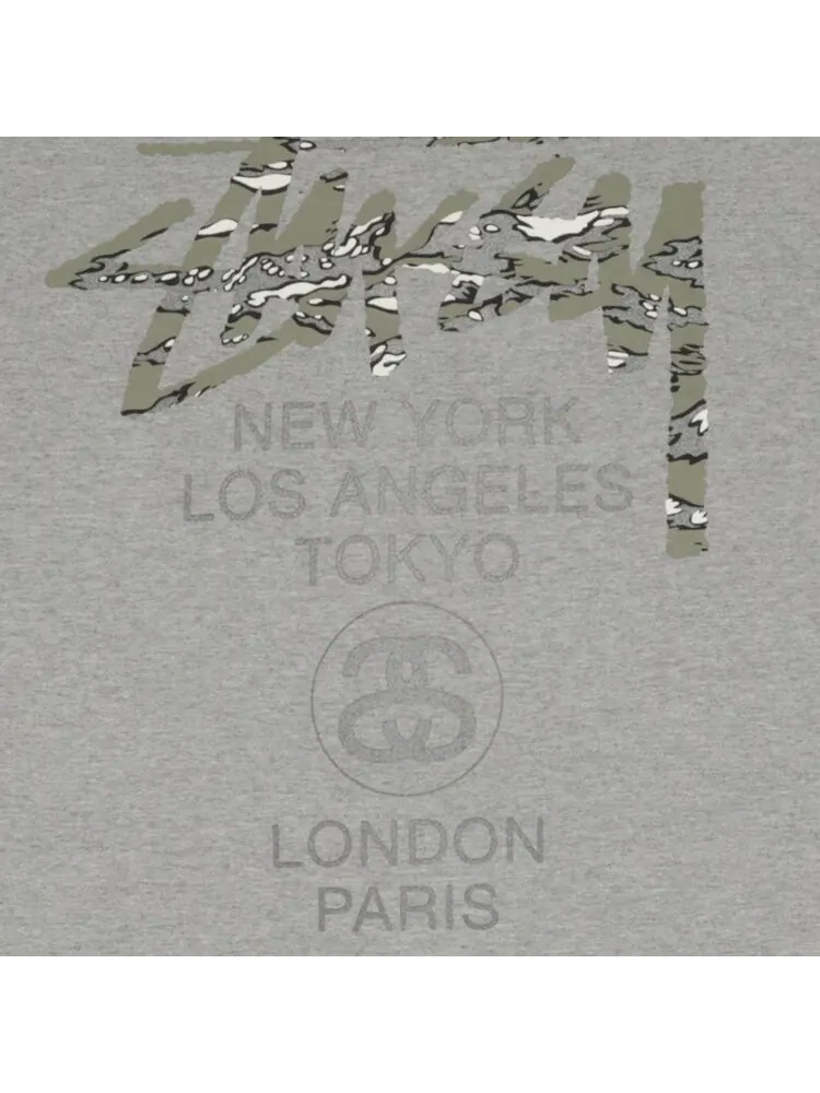 Футболка Stussy World Tour Camo 'Grey' — изображение 3 из 3, серый
