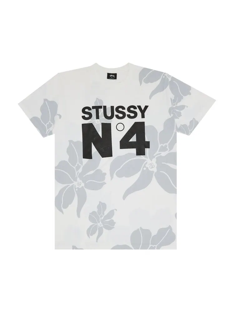 Футболка Stussy No. 4 Flowers 'White' — изображение 1 из 3, белый