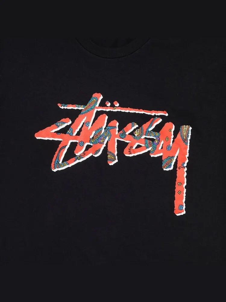 Футболка Stussy Paisley Stock 'Black' — изображение 3 из 3, черный