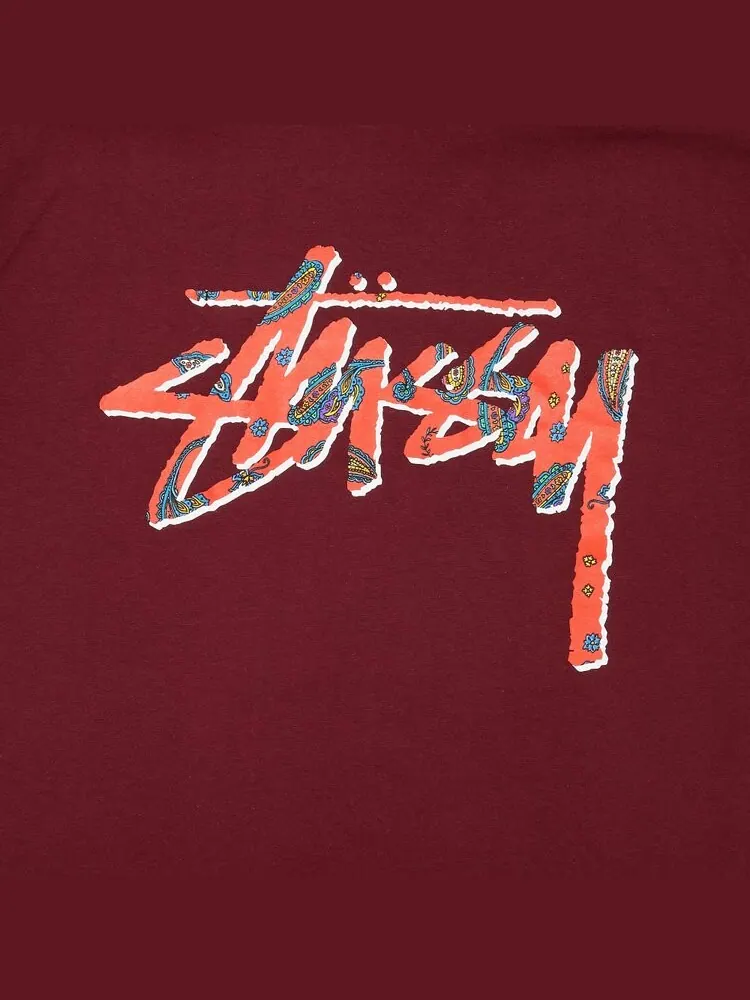 Футболка Stussy Paisley Stock 'Wine' — изображение 3 из 3, красный