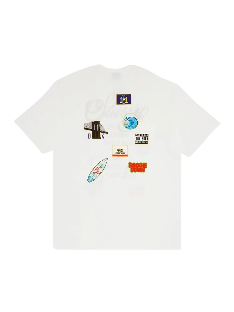 Футболка Stussy World Tour Flags 'White' — изображение 2 из 3, белый