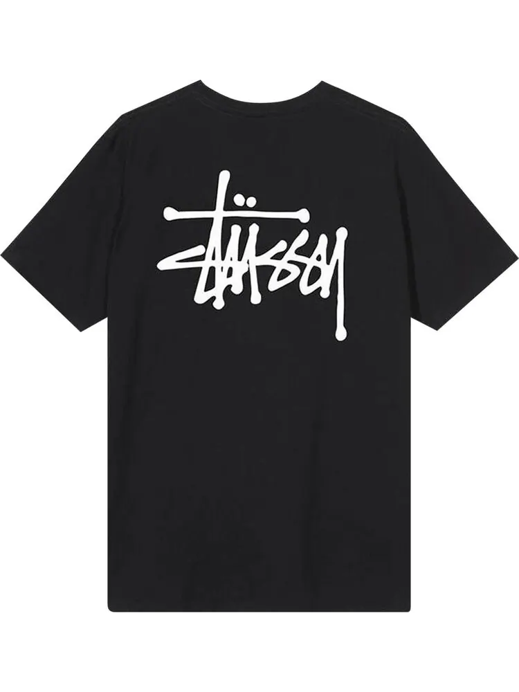Футболка Stussy Basic Tee 'Black' — изображение 2 из 2, черный