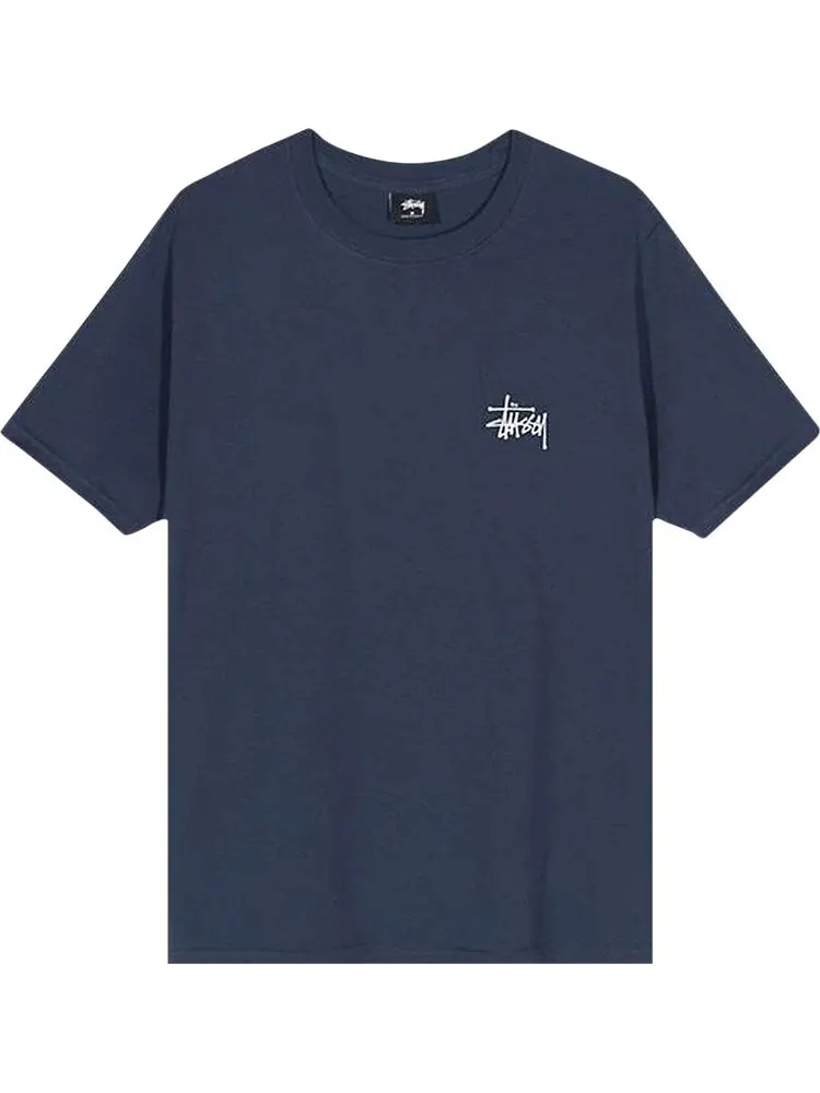 Футболка Stussy Basic Tee 'Navy' — изображение 1 из 2, синий