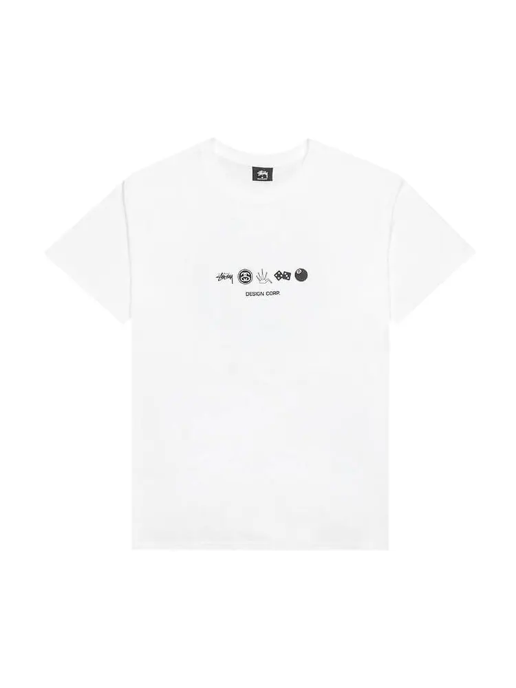 Футболка Stussy Global Design Corporate Tee 'White' — изображение 1 из 2, белый