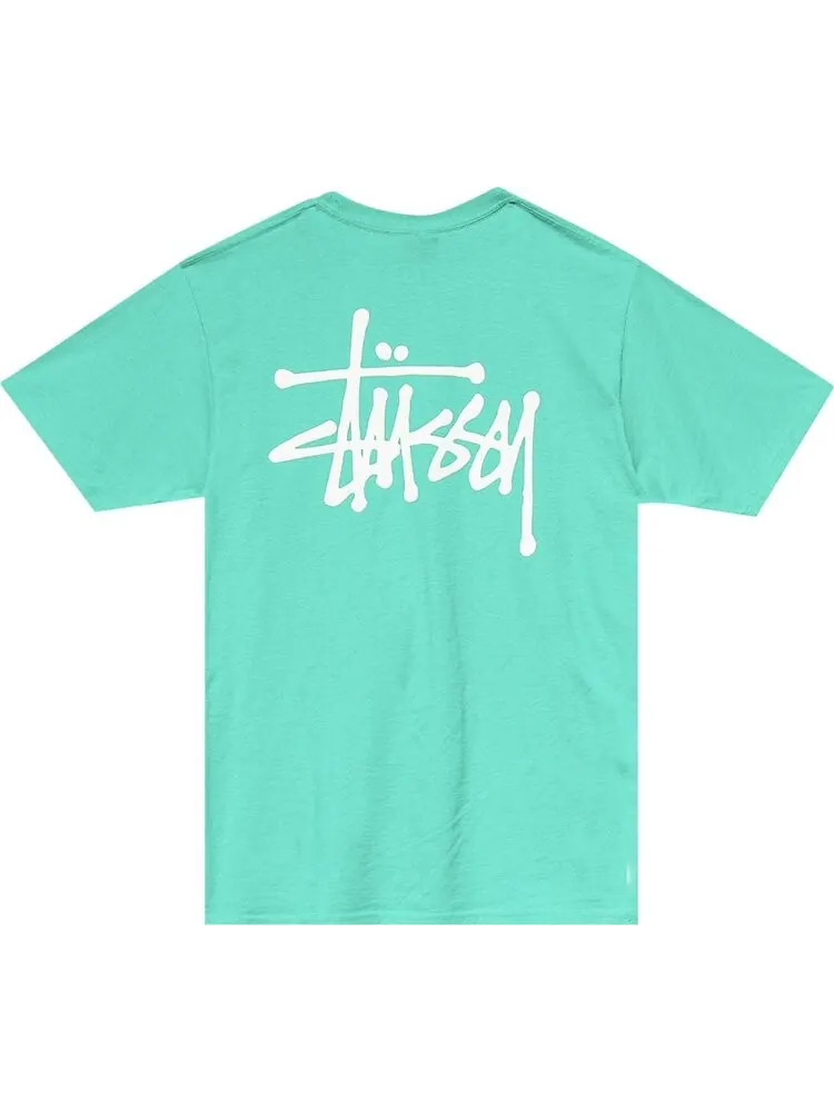 Футболка Stussy Basic Tee 'Green' — изображение 2 из 2, зеленый