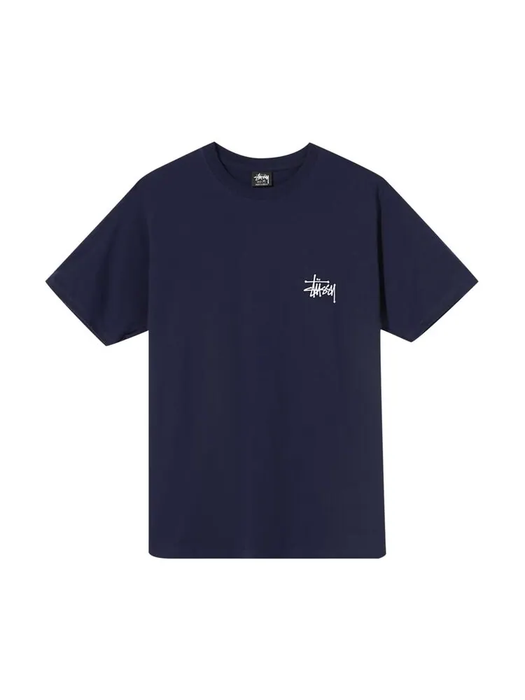 Футболка Stussy Basic 'Navy' — изображение 1 из 2, синий