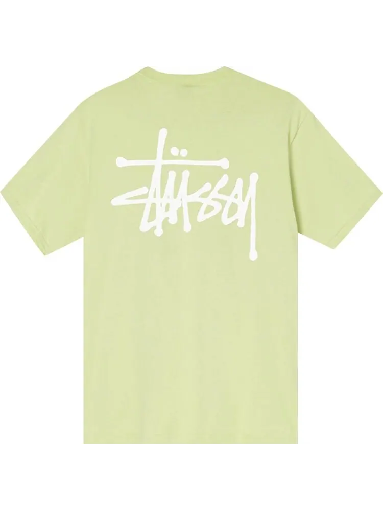 Футболка Stussy Basic Logo Tee 'Tea' — изображение 2 из 2, зеленый