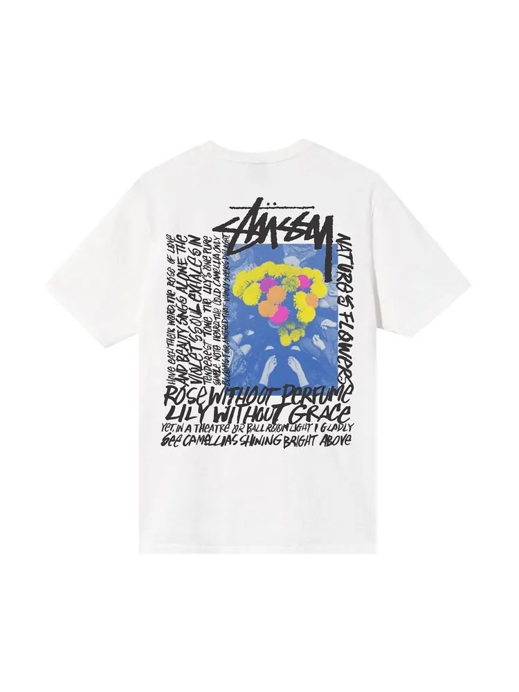Футболка Stussy Camelias Pigment Dyed Tee 'Natural' — изображение 2 из 2, белый