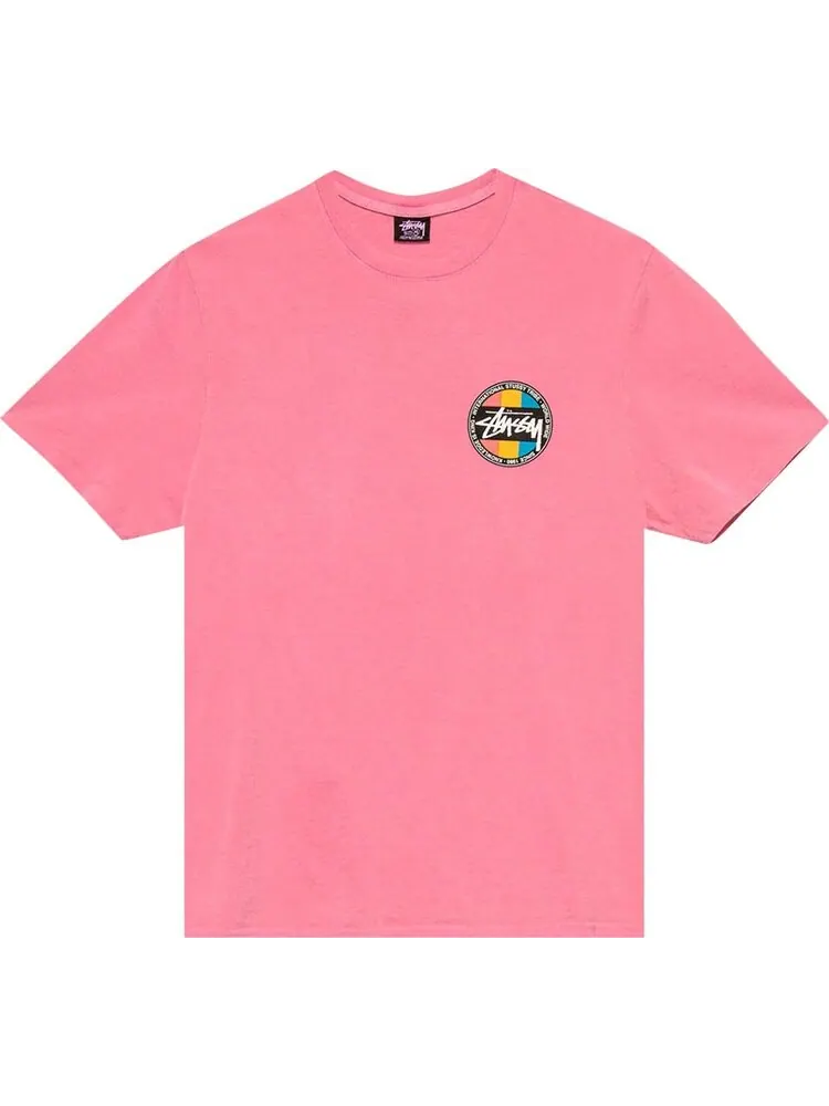 Футболка Stussy Classic Dot Pigment Dyed Tee 'Pink' — изображение 1 из 2, розовый