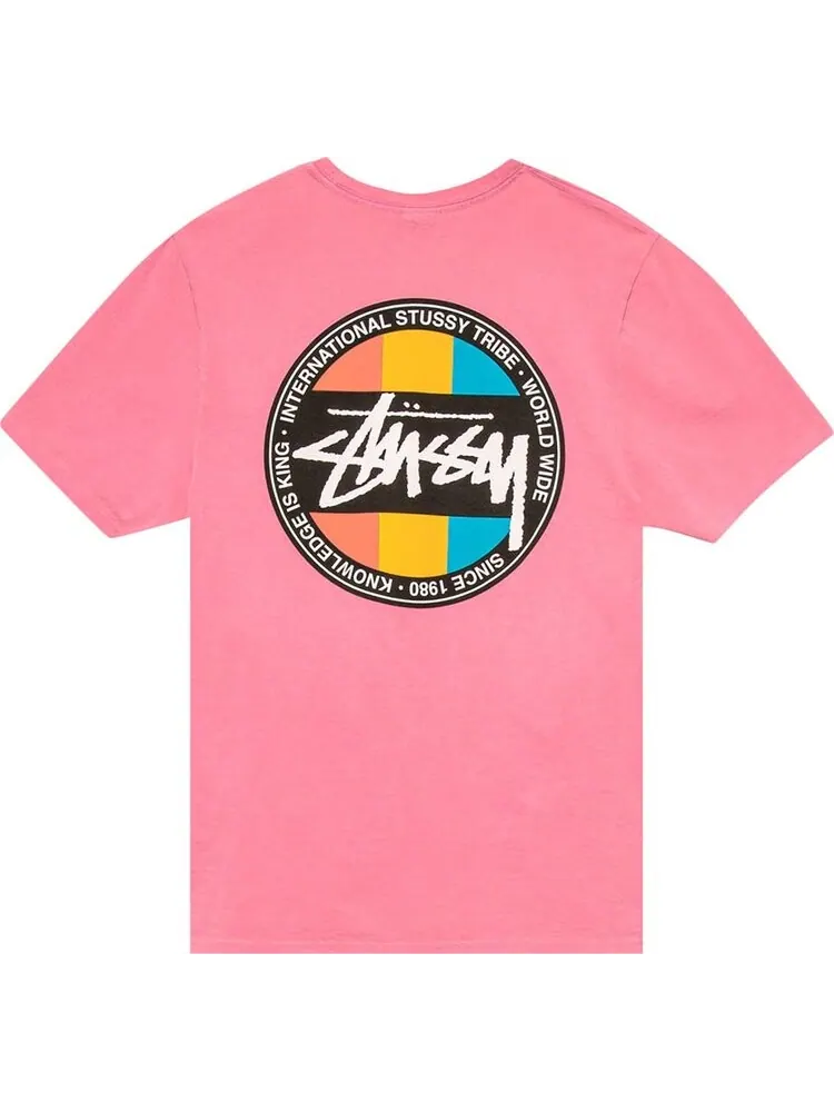 Футболка Stussy Classic Dot Pigment Dyed Tee 'Pink' — изображение 2 из 2, розовый