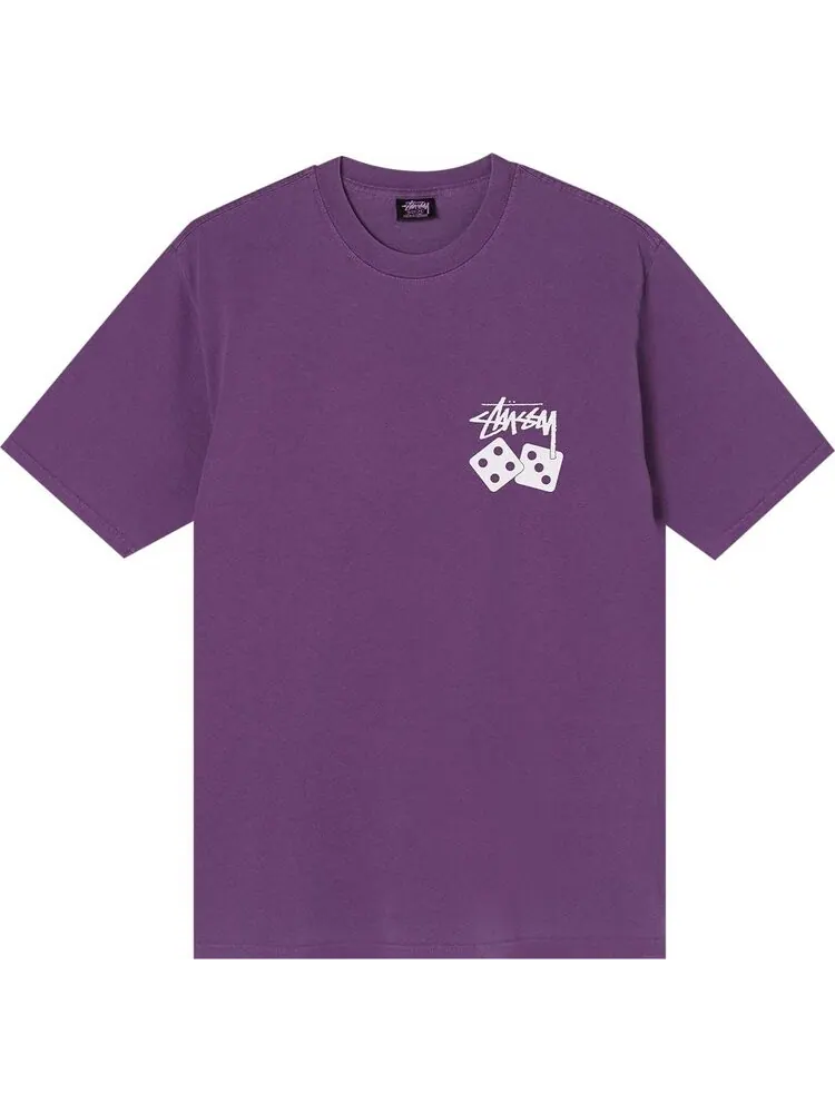 Футболка Stussy Dice Pigment Dyed Tee 'Purple' — изображение 1 из 2, фиолетовый
