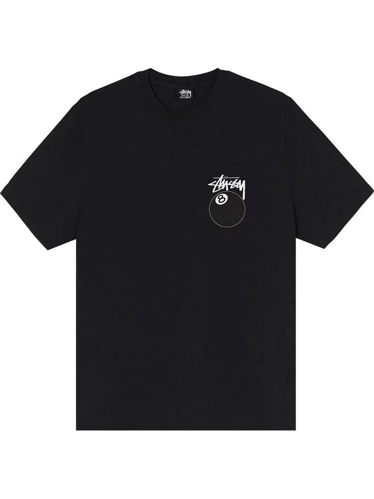 Футболка Stussy 8 Ball Pigment Dyed Tee 'Black' — изображение 1 из 2, черный