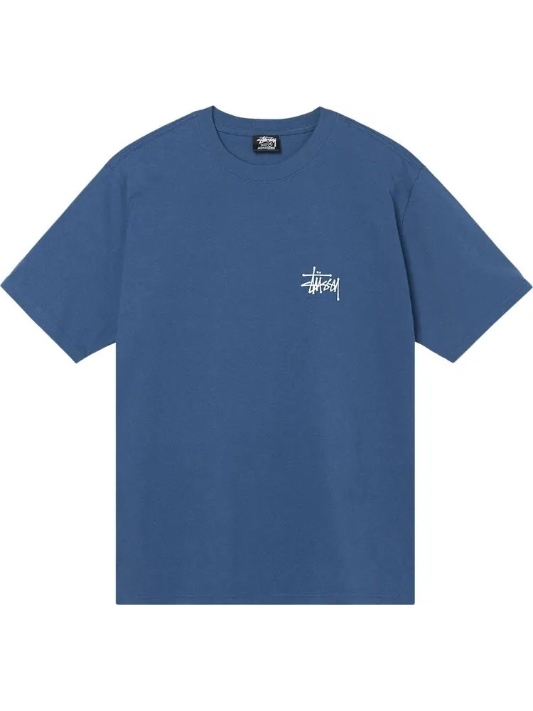 Футболка Stussy Basic Tee 'Midnight' — изображение 1 из 2, синий