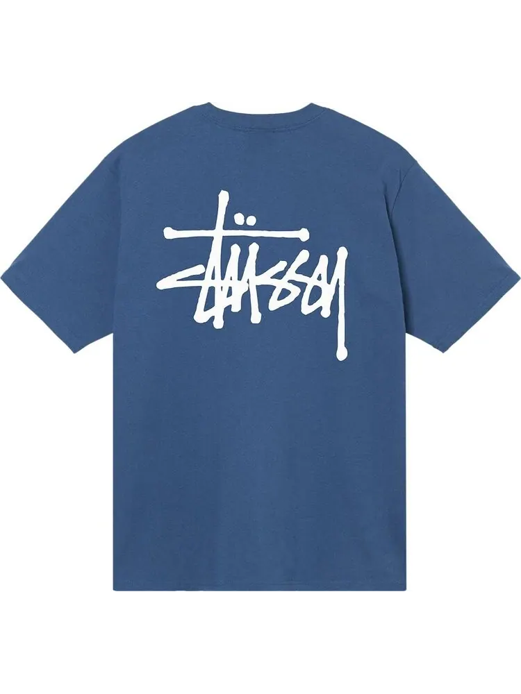 Футболка Stussy Basic Tee 'Midnight' — изображение 2 из 2, синий