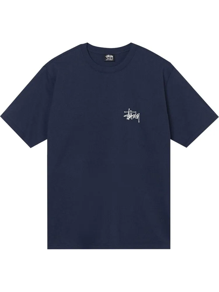 Футболка Stussy Basic Tee 'Navy' — изображение 1 из 2, синий