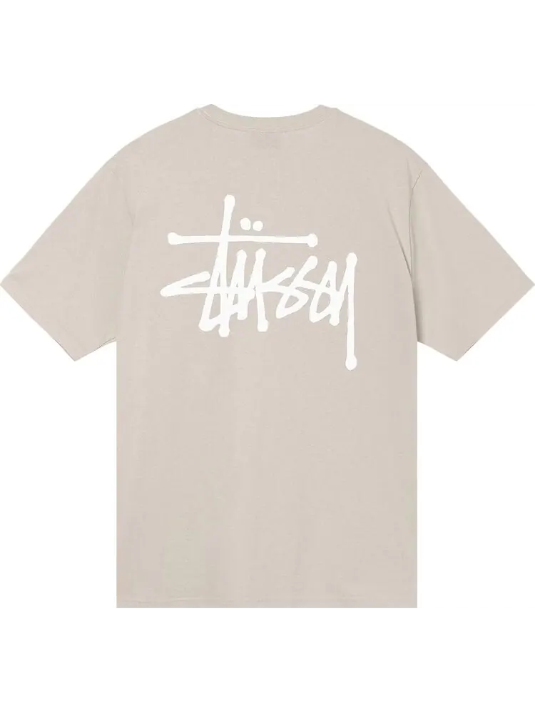 Футболка Stussy Basic Tee 'Smoke' — изображение 2 из 2, серый