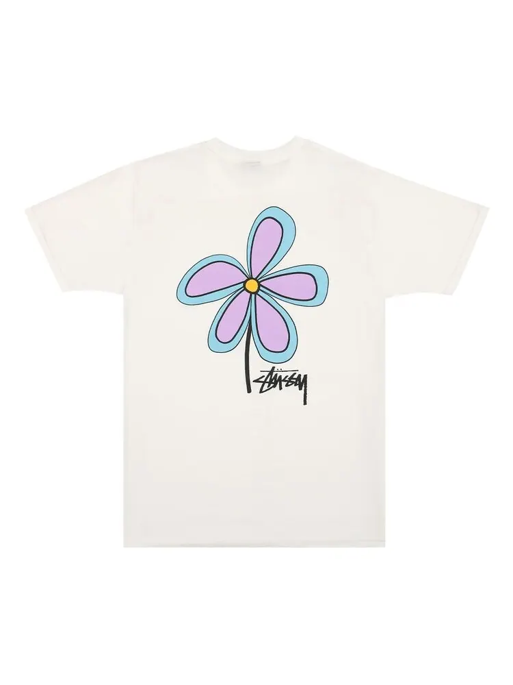 Футболка Stussy Flower Tee 'White' — изображение 2 из 2, белый