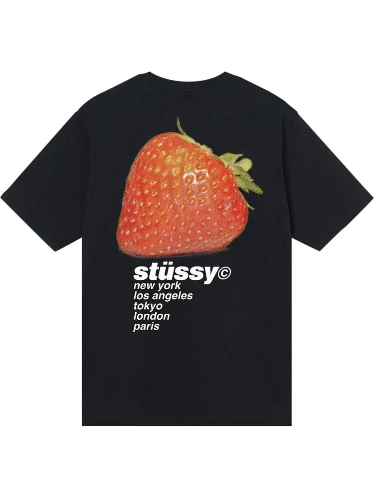 Футболка Stussy Strawberry Tee 'Black' — изображение 2 из 2, черный