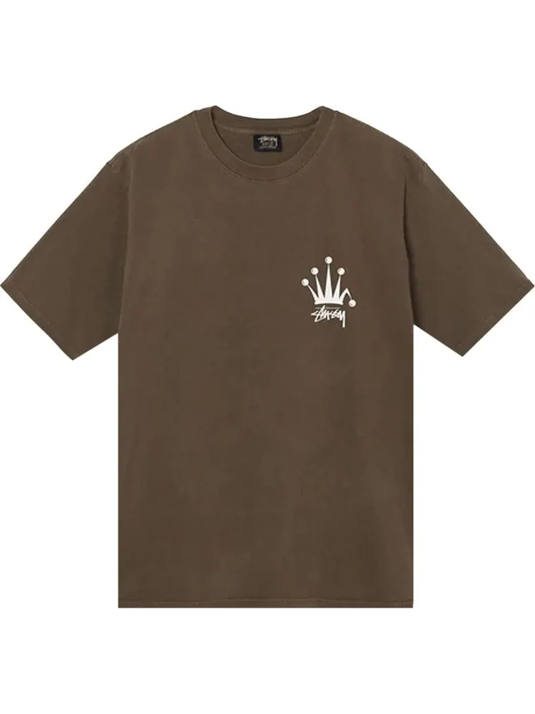 Футболка Stussy Regal Crown Pigment Dyed Tee 'Coffee' — изображение 1 из 2, коричневый