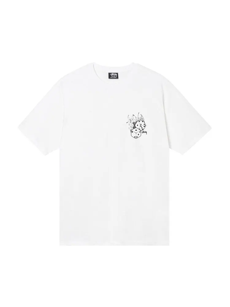Футболка Stussy Fire Dice Tee 'White' — изображение 1 из 2, белый