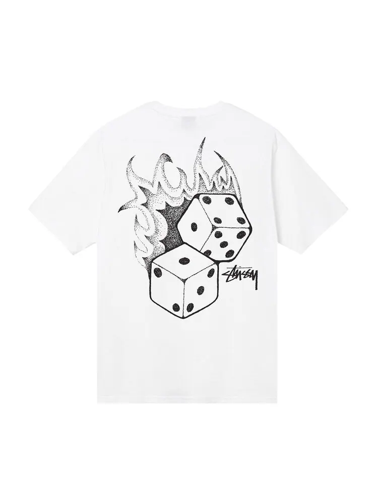 Футболка Stussy Fire Dice Tee 'White' — изображение 2 из 2, белый
