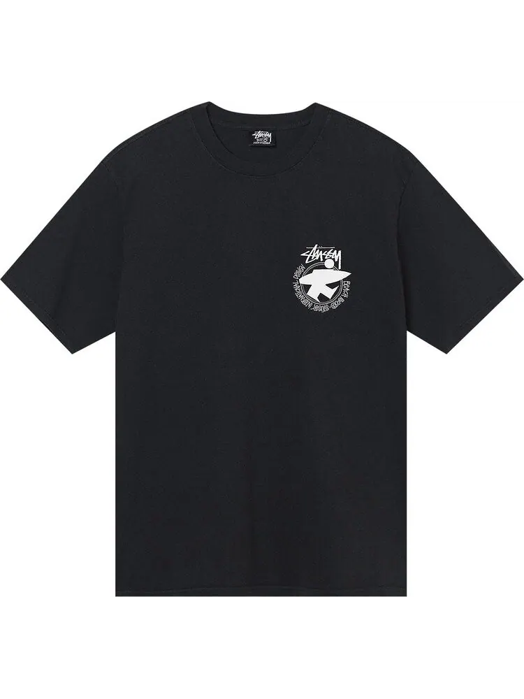 Футболка Stussy Beach Roots Pigment Dyed Tee 'Black' — изображение 1 из 2, черный