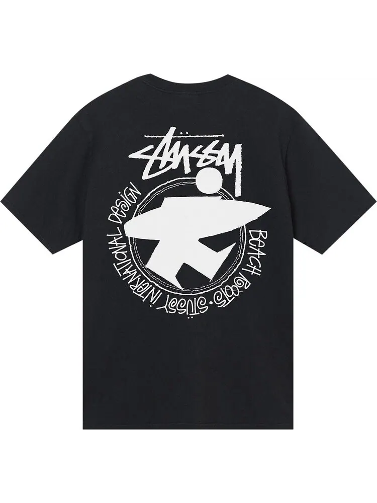 Футболка Stussy Beach Roots Pigment Dyed Tee 'Black' — изображение 2 из 2, черный