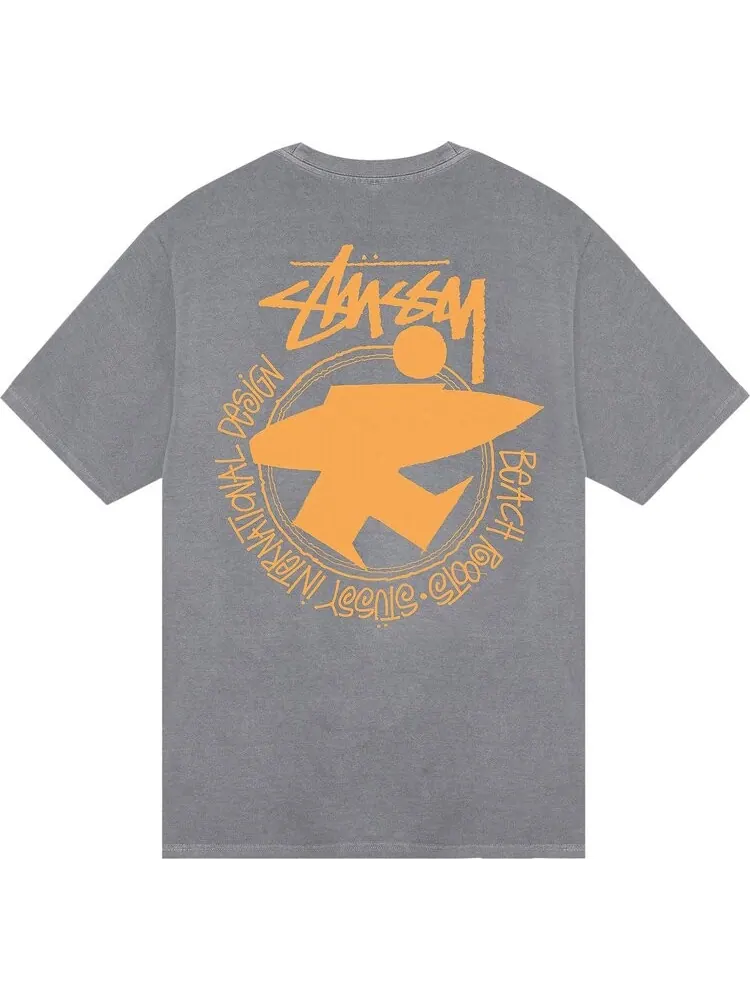 Футболка Stussy Beach Roots Pigment Dyed Tee 'Grey' — изображение 2 из 2, серый