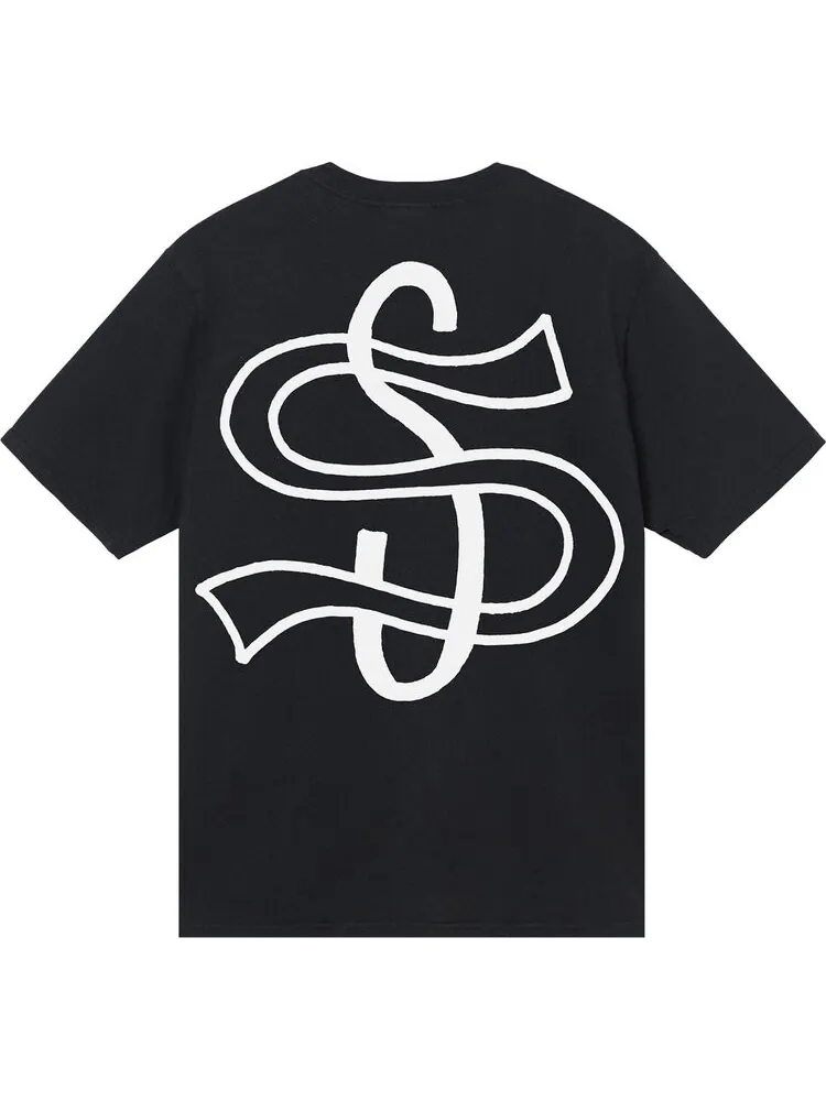 Футболка Stussy Big League Pigment Dyed Tee 'Black' — изображение 2 из 2, черный