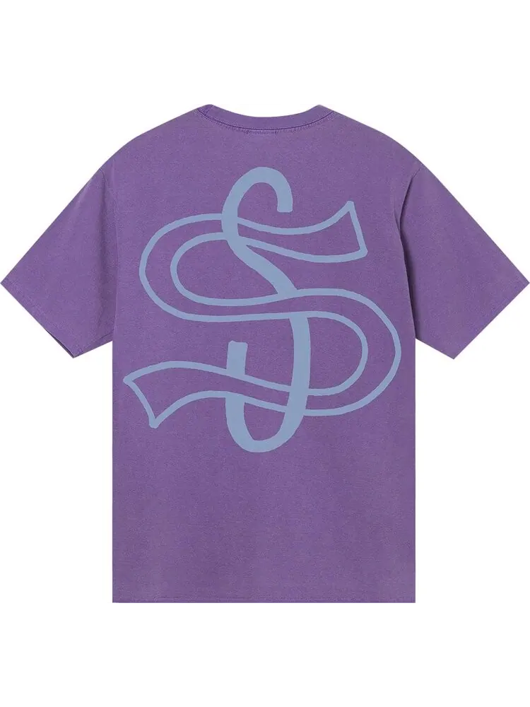 Футболка Stussy Big League Pigment Dyed Tee 'Purple' — изображение 2 из 2, фиолетовый