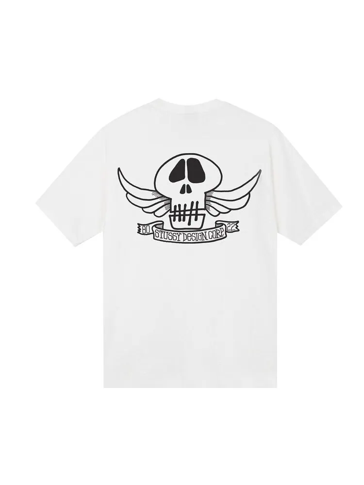 Футболка Stussy Skull Wings Pigment Dyed Tee 'White' — изображение 2 из 2, белый