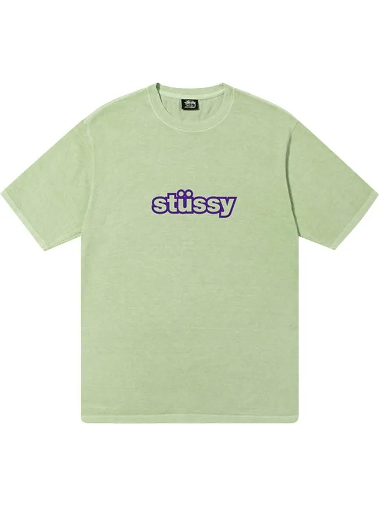 Футболка Stussy Thick Pigment Dyed Tee 'Sage' — изображение 1 из 2, зеленый