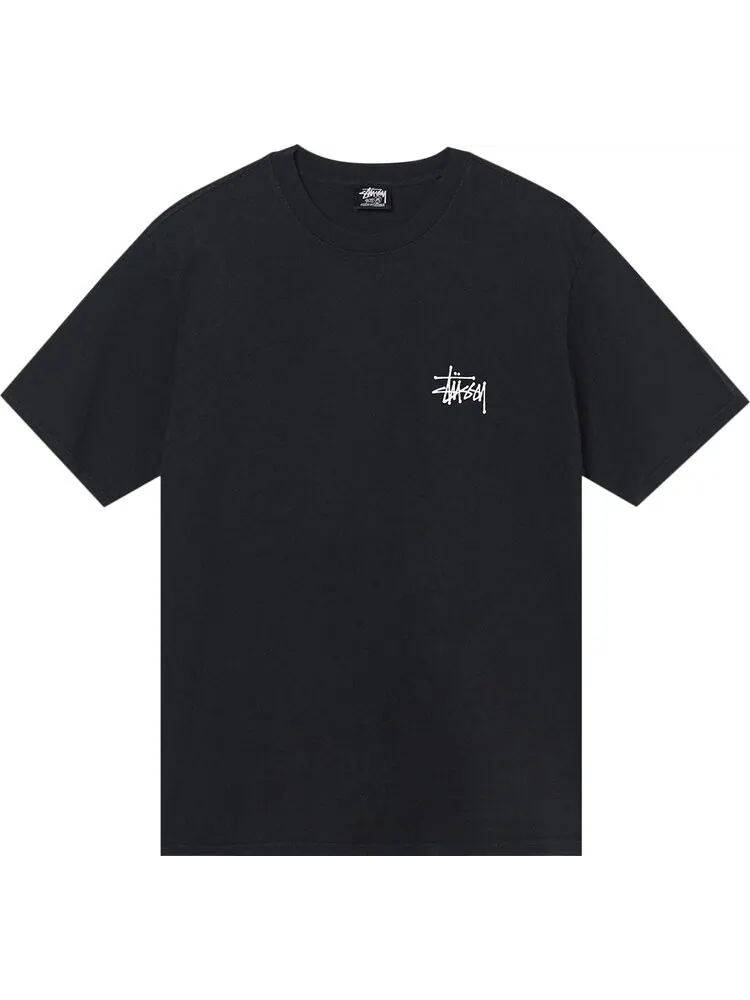 Футболка Stussy Basic Pigment Dyed Tee 'Black' — изображение 1 из 2, черный