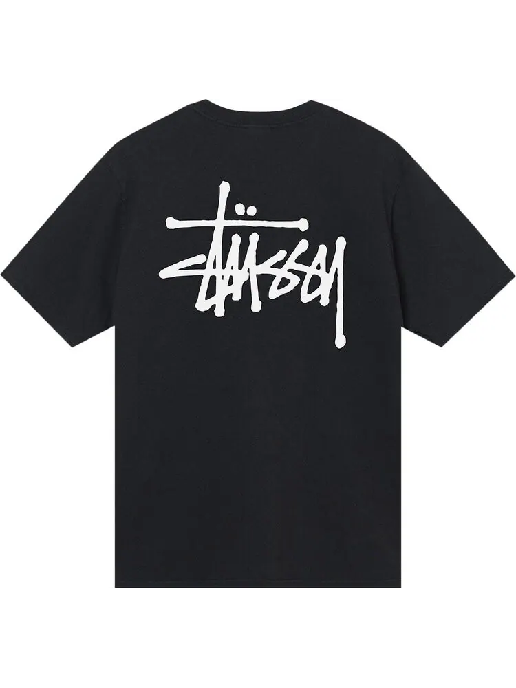 Футболка Stussy Basic Pigment Dyed Tee 'Black' — изображение 2 из 2, черный